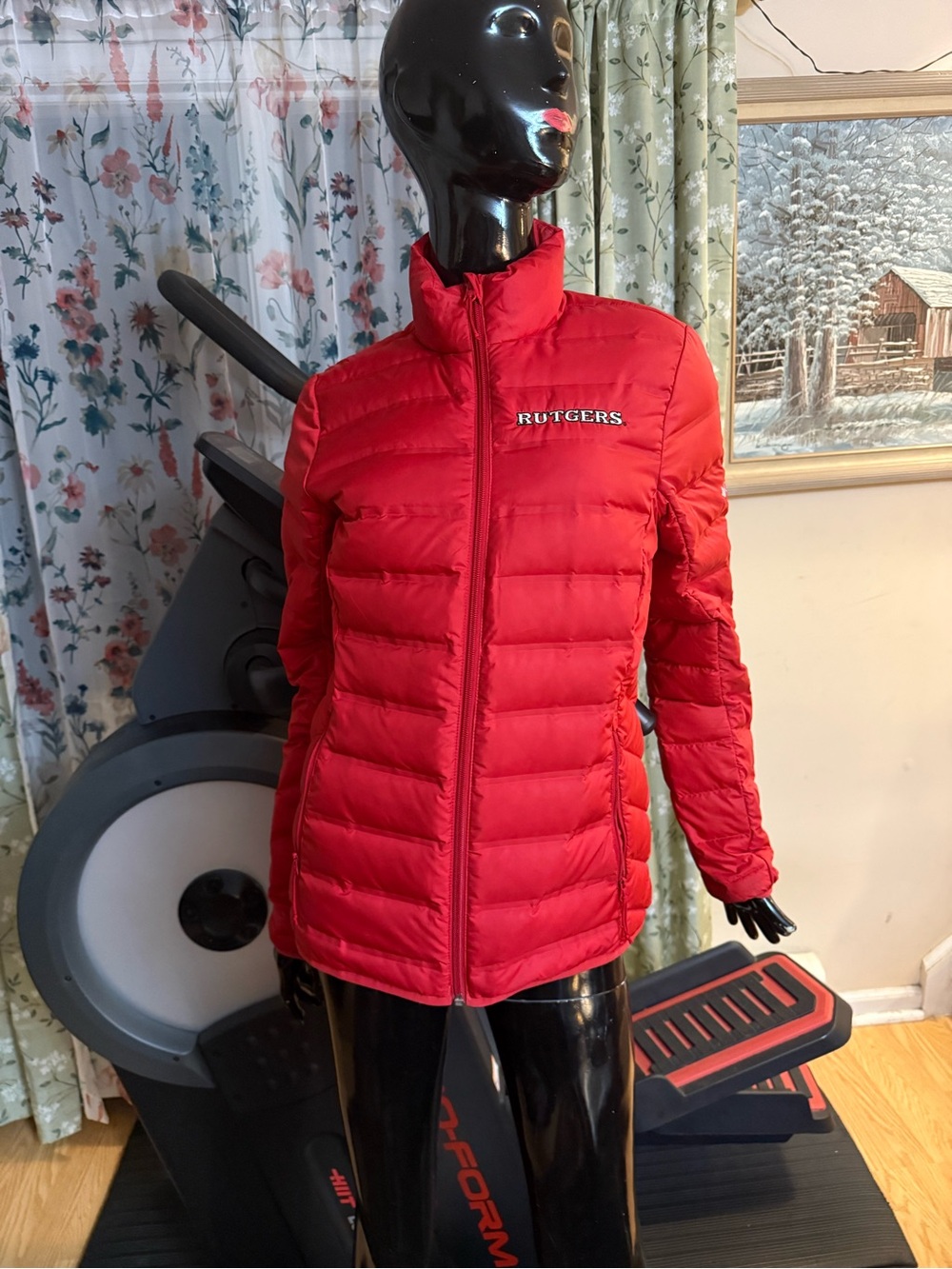 RUTGERS University Columbia Red Packable Puffer Jacket with Rutgers Logo